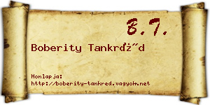 Boberity Tankréd névjegykártya